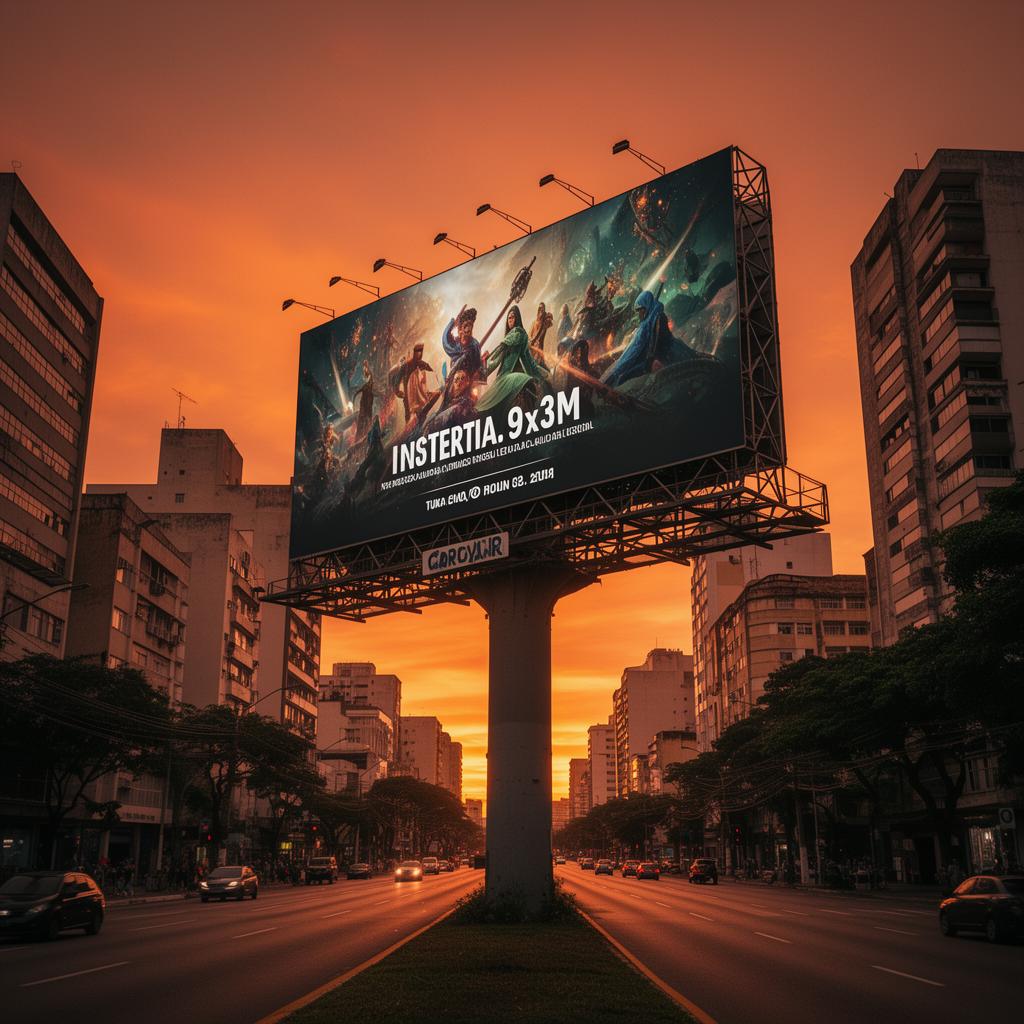 Outdoor 9x3 em avenida ao entardecer
