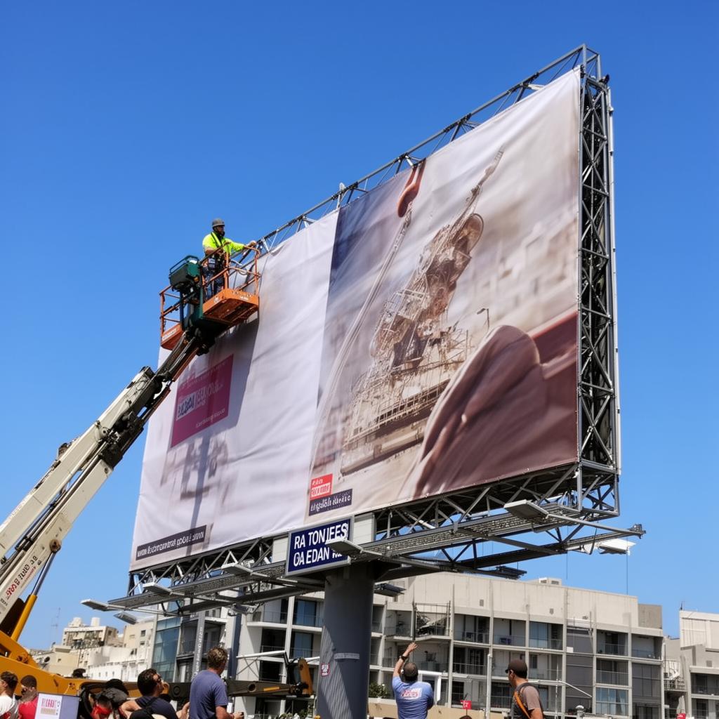 Instalação de outdoor pela equipe G2